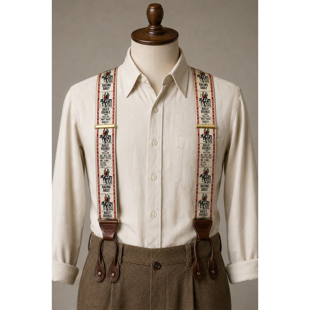 Trafalgar Limited Edition Silk Braces Suspenders Ups & Downs A Day at the Races